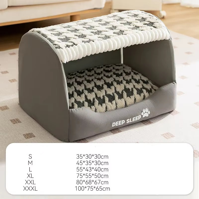 Large-Scale Comfort Autumn and Winter Dog Thousand Birds Check Large Dog Golden Retriever Big Deep Sleep Cat Kennel Pet Kennel