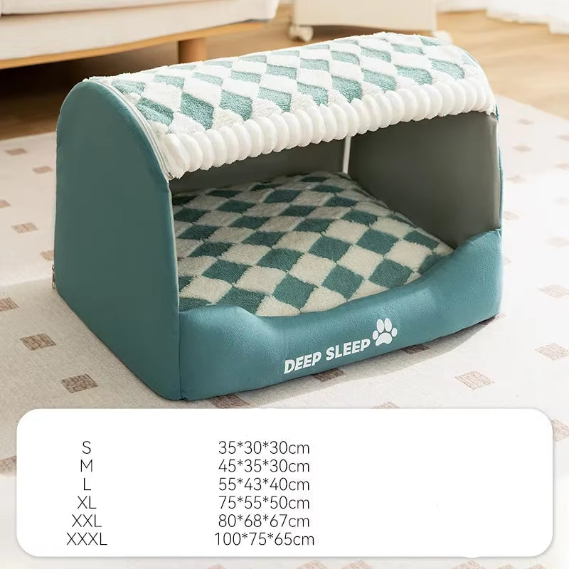 Large-Scale Comfort Autumn and Winter Dog Thousand Birds Check Large Dog Golden Retriever Big Deep Sleep Cat Kennel Pet Kennel