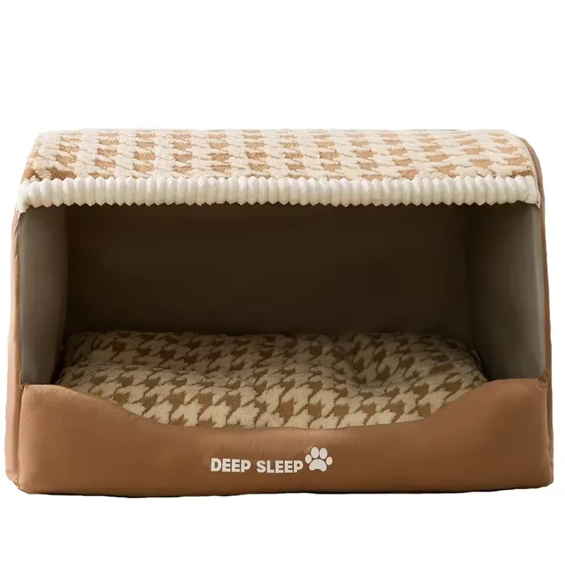 Large-Scale Comfort Autumn and Winter Dog Thousand Birds Check Large Dog Golden Retriever Big Deep Sleep Cat Kennel Pet Kennel