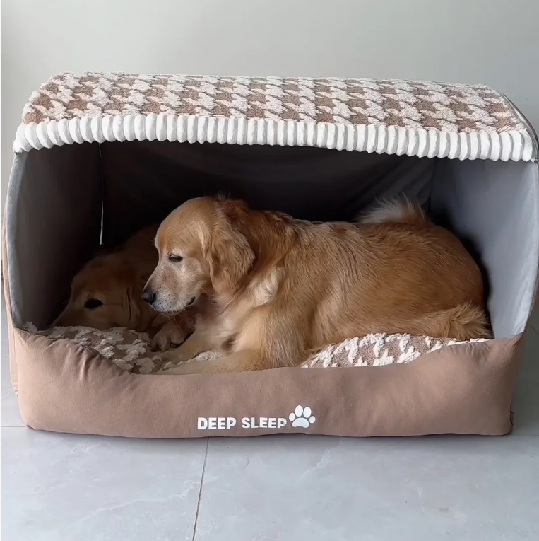 Large-Scale Comfort Autumn and Winter Dog Thousand Birds Check Large Dog Golden Retriever Big Deep Sleep Cat Kennel Pet Kennel